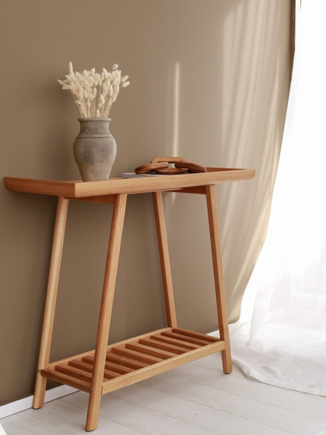 ZEN Solid Oak Console – Japandi Entryway & Vanity | KOS Living – kos living
