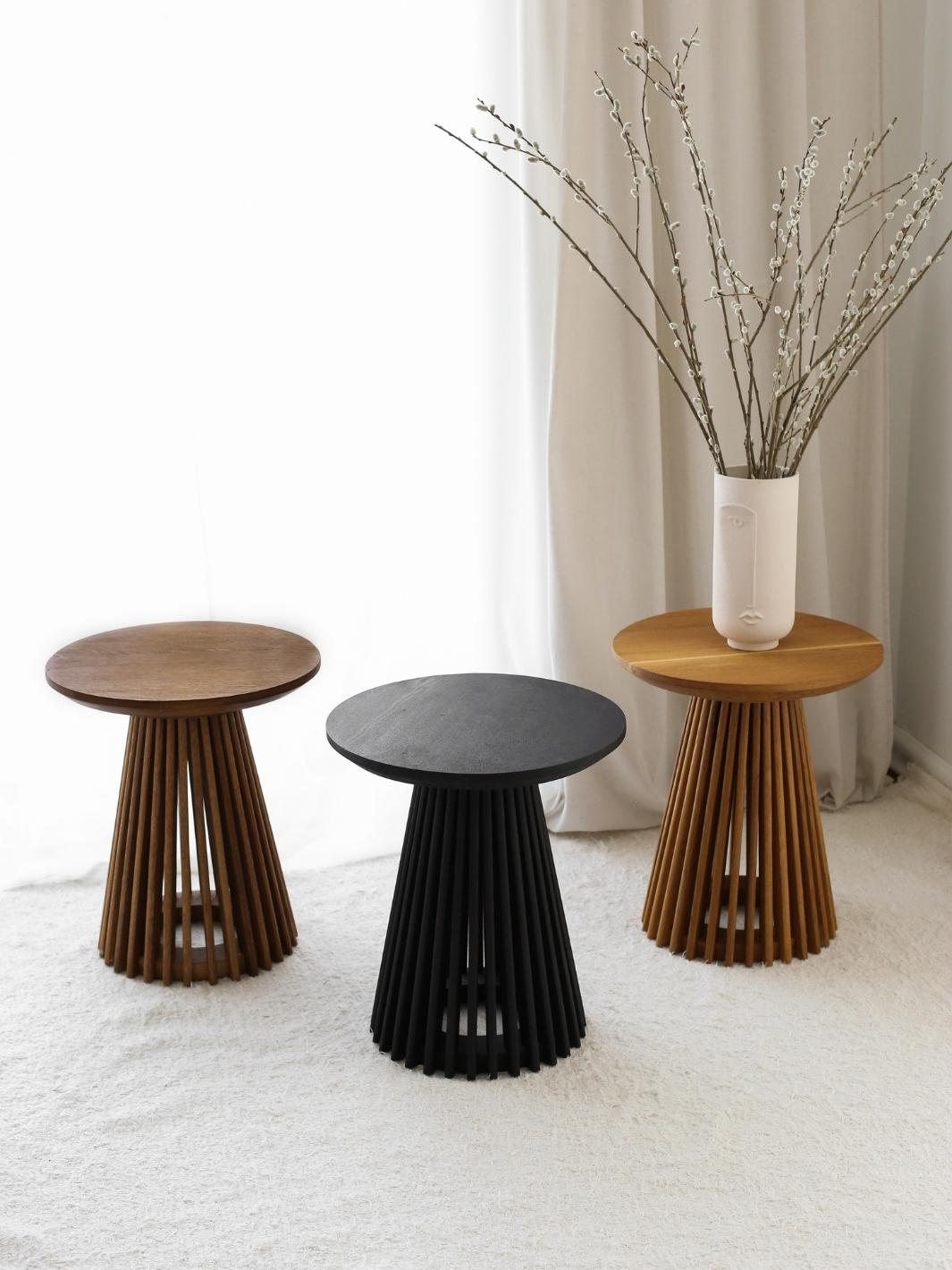 CAGE Oak Side Table - Chocolate – kos living