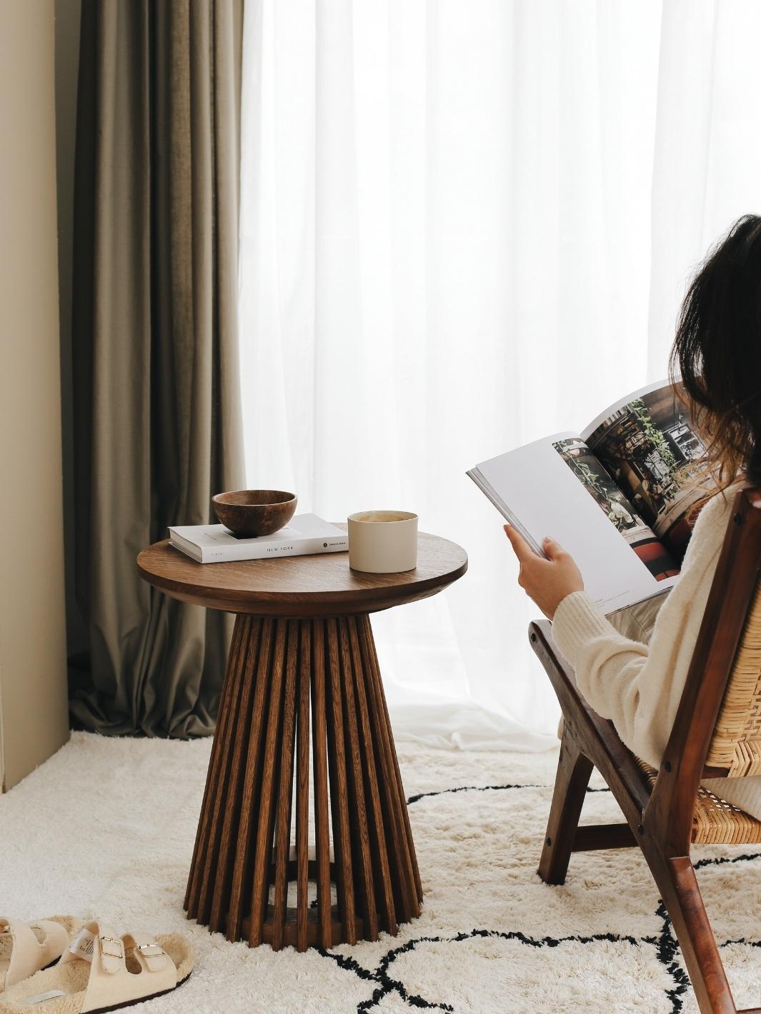 CAGE Oak Side Table - Chocolate – kos living